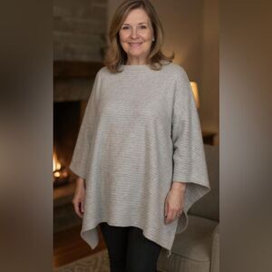 Cynthia Rowley Grey Sweater Cape Poncho Size OS